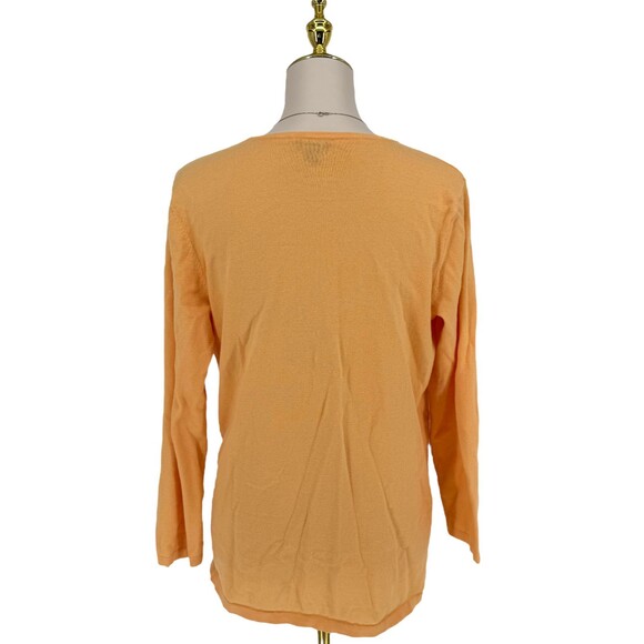 J. Jill Open Front Cardigan Medium PETITE Orange Cotton Lightweight Pockets EUC - Picture 10 of 13